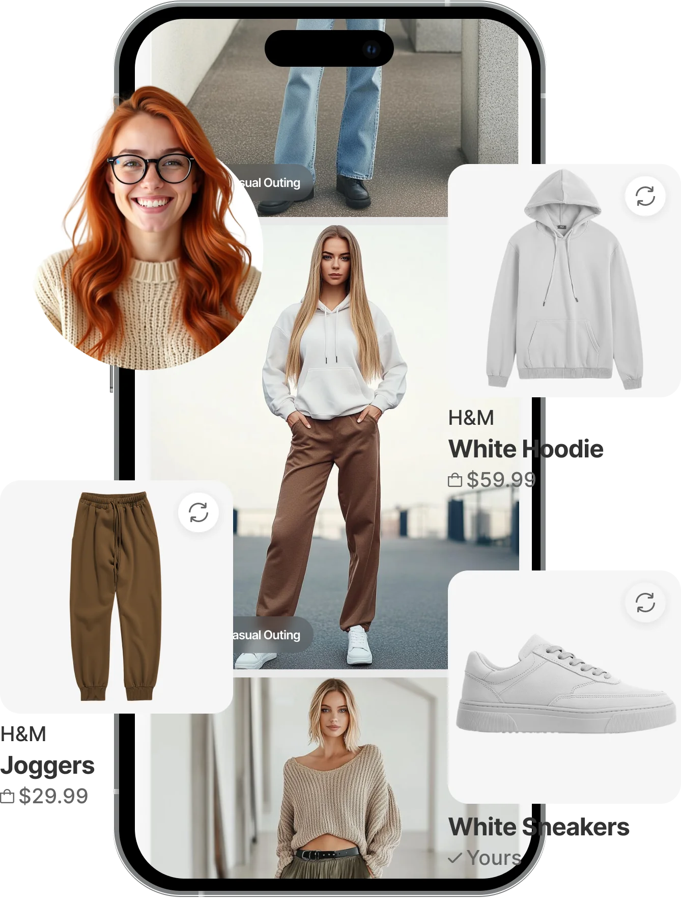 AI stylist shopping recommendations screen