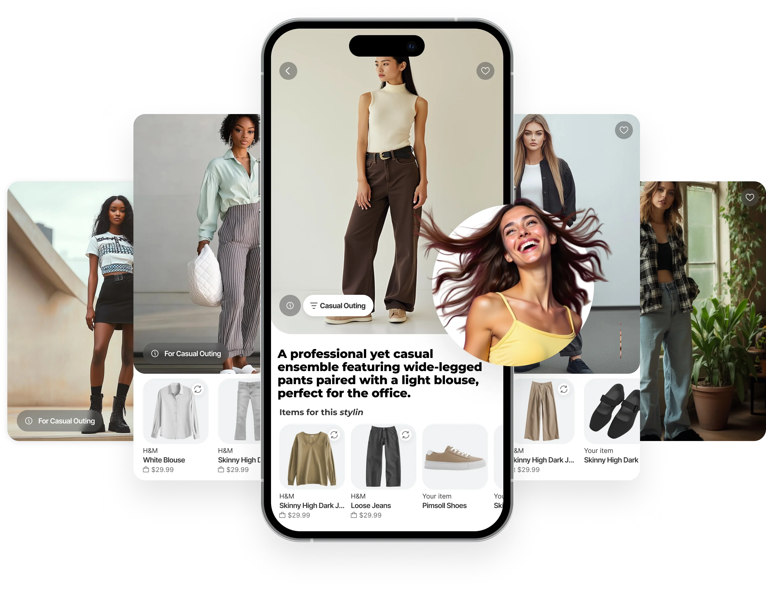 AI outfit generator showing personalized suggestions